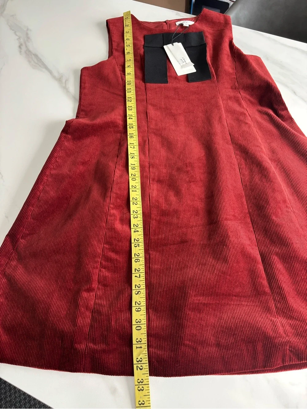 A Loves A Girls Red Corduroy Bow-Accent Dress Sz XL